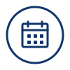 Icono calendario con círculo